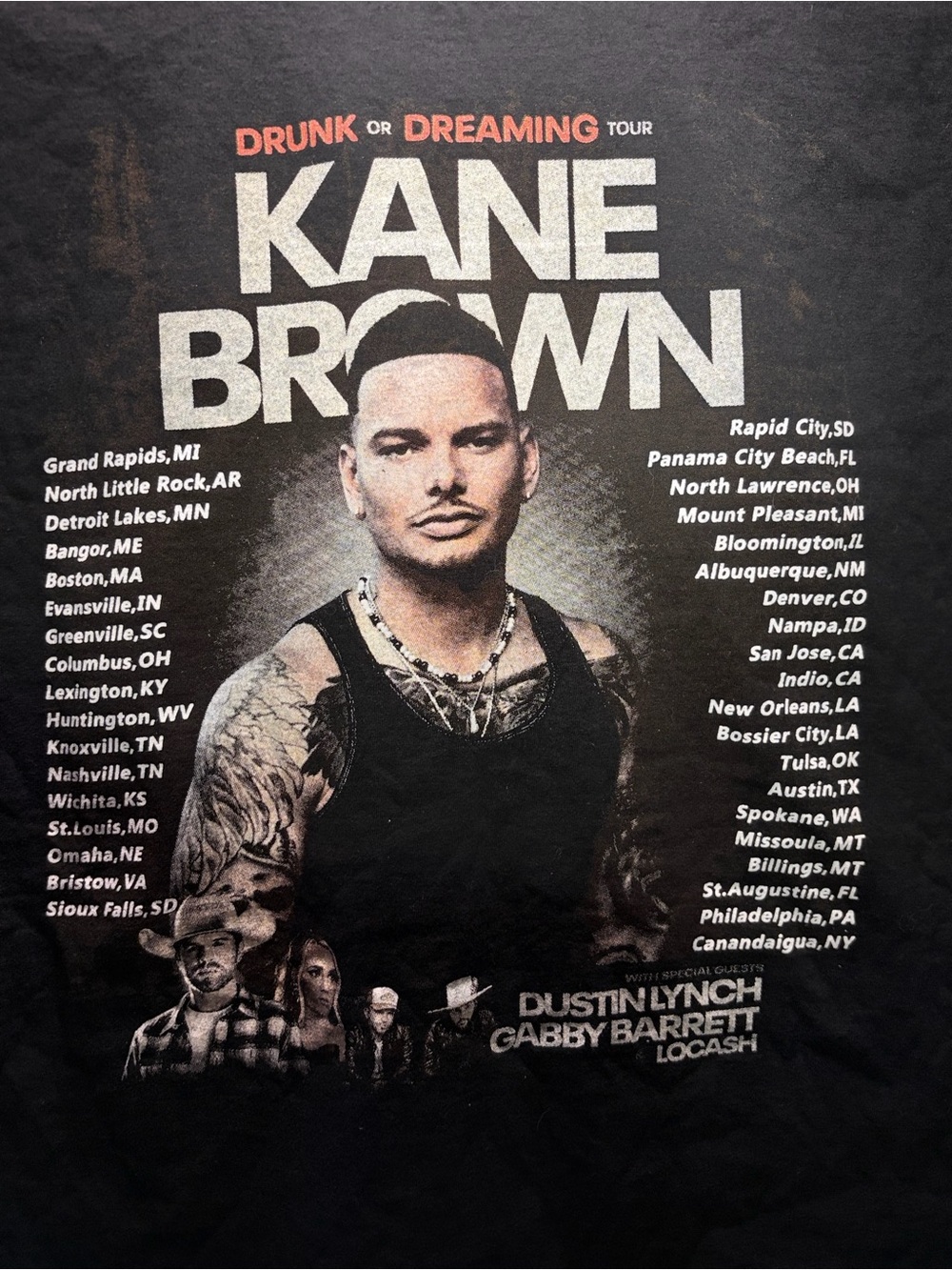 Kane Brown Drunk or Dreaming Tour Black